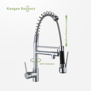 Kangen Konnect Kitchen Faucet – Double Spout for Seamless Water Ionizer Integration
Silver Chrome